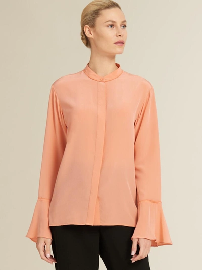 Shop Donna Karan Women's Mandarin Collar Top - In Petal Pink