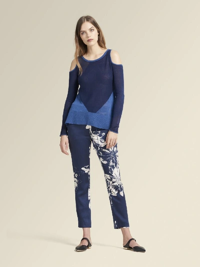 Shop Donna Karan Women's Cold-shoulder Pullover - In Indigo