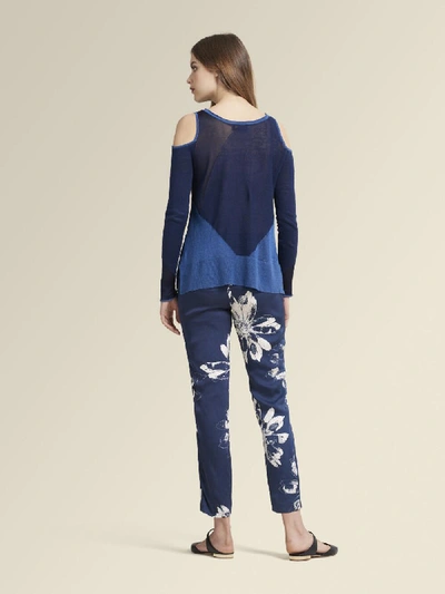 Shop Donna Karan Women's Cold-shoulder Pullover - In Indigo