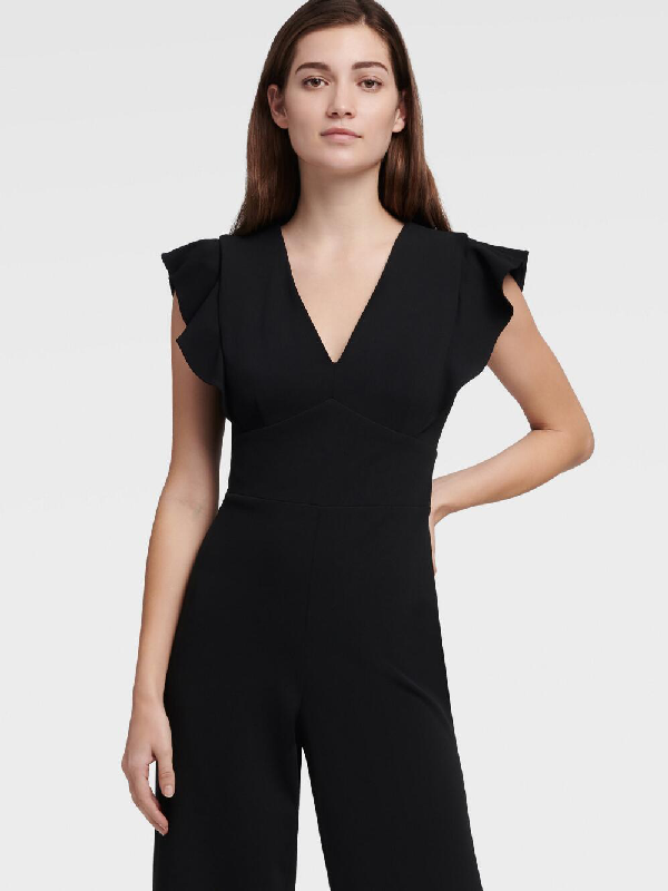 black cap sleeve jumpsuit