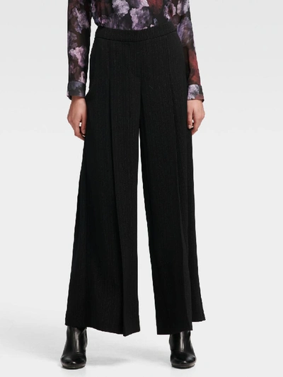Shop Donna Karan Dkny Women's Dotted Pinstripe Wide-leg Pant - In Black