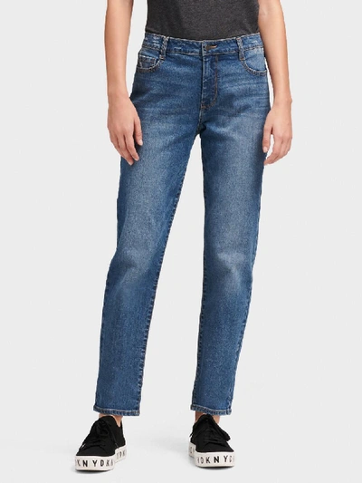 Donna Karan Soho Distressed Boyfriend-fit Jeans, Created For Macy's In  Medium Wash | ModeSens