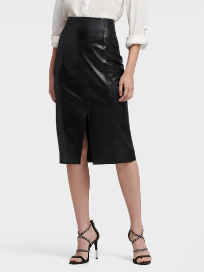 Dkny leather top pencil skirt