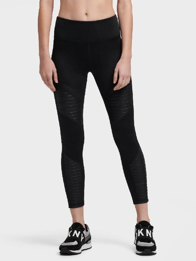 Shop Donna Karan Dkny Women's Moto High-waist Legging - In Black