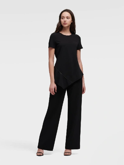 Shop Donna Karan Asymmetrical Top In Black