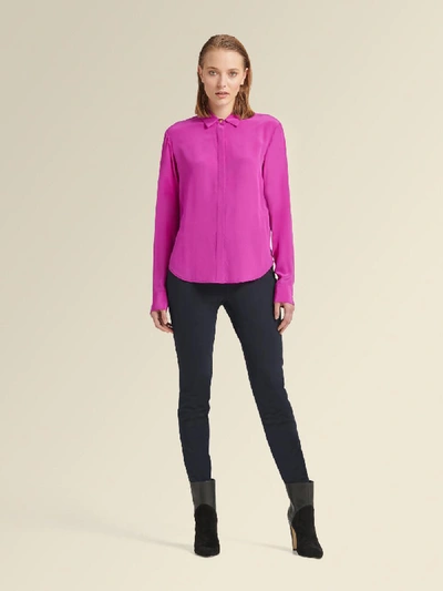 Shop Donna Karan Women's Silk Button-up Shirt - In Magenta