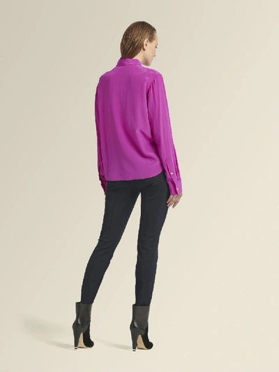 Shop Donna Karan Women's Silk Button-up Shirt - In Magenta