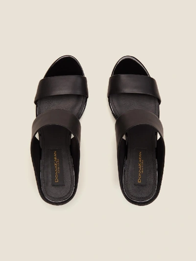 Shop Donna Karan Women's Kami Leather Wedge Sandal - In Black
