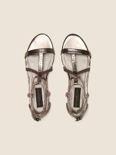 Shop Donna Karan Women's Kim Leather Sandal - In Dark Pewter