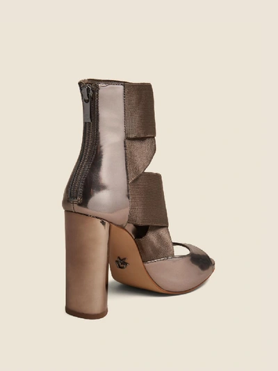 Shop Donna Karan Women's Briana Multi-strap Heeled Leather Sandal - In Dark Pewter