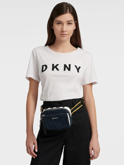 Shop Donna Karan Kayla Belt Bag In Denim
