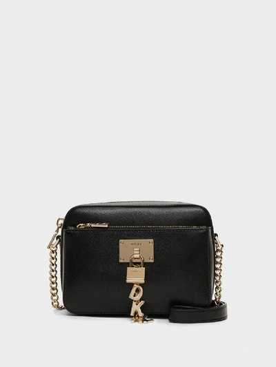 Shop Donna Karan Dkny Women's Elissa Top-zip Crossbody Bag - In Black/gold