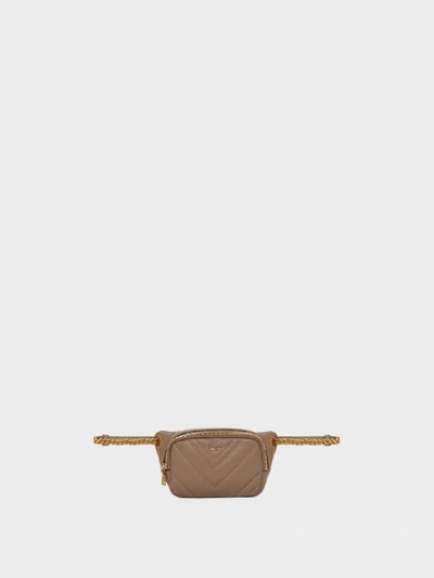 Shop Donna Karan Vivian Chevron Quilted Belt Bag In Dune