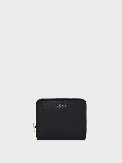 Shop Donna Karan Dkny Women's Bryant Small Zip-around Wallet - In Black/gold