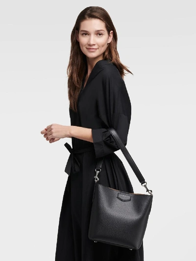 Shop Donna Karan Sullivan Leather Bucket Bag In Black Combo