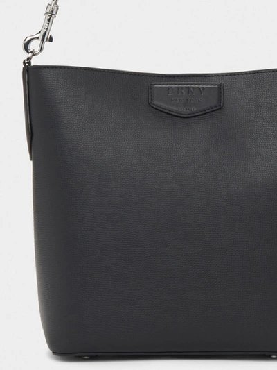 Shop Donna Karan Sullivan Leather Bucket Bag In Black Combo