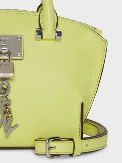 Shop Donna Karan Dkny Women's Elissa Mini Pebbled Leather Top Zip Satchel - In Citron