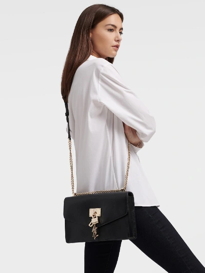 Elissa Leather Shoulder Bag In Black / Gold