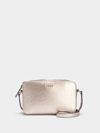 Shop Donna Karan Sutton Leather Camera Bag In Rose Gold