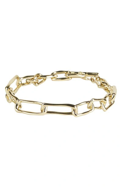 Shop Alexis Bittar Chain Link Skinny Cuff Bracelet In Gold