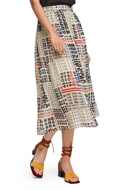 Shop Scotch & Soda Print Pleated Midi Skirt In 0590 - Combo K