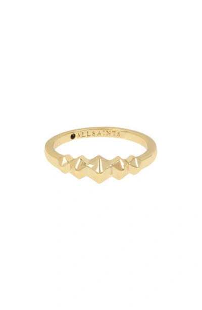 Shop Allsaints Hex Band Ring In Gold