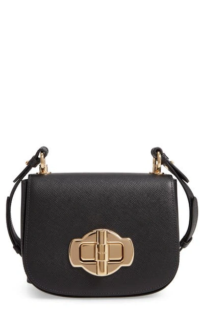 Shop Prada Saffiano Leather Crossbody Bag In Nero
