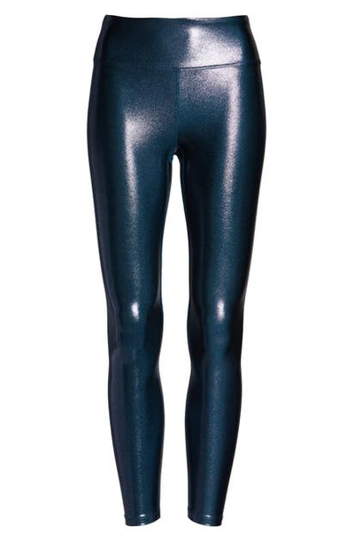 Shop Heroine Sport Metallic High Waist Leggings In Cerulean Blue