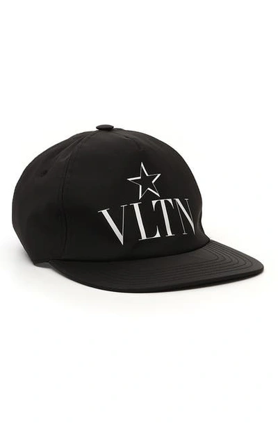 Shop Valentino Vltn Star Baseball Cap In Nero/ Bianco