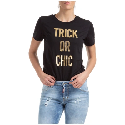 Shop Moschino Women's T-shirt Short Sleeve Crew Neck Round In Black
