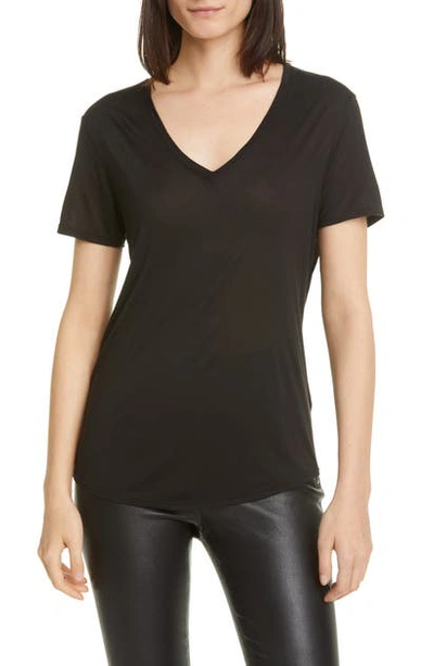 Shop Helmut Lang Open Drape Back T-shirt In Black