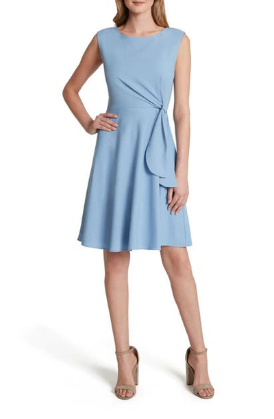 Shop Tahari Side Tie Fit & Flare Dress In Periwinkle