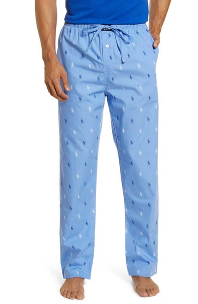 Shop Polo Ralph Lauren Pajama Pants In Cabana Blue