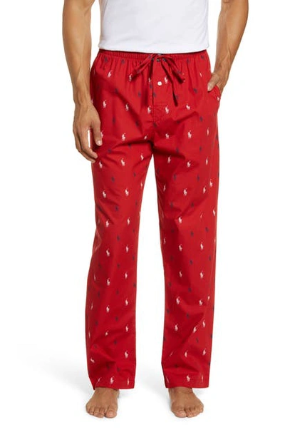 Shop Polo Ralph Lauren Pajama Pants In Red