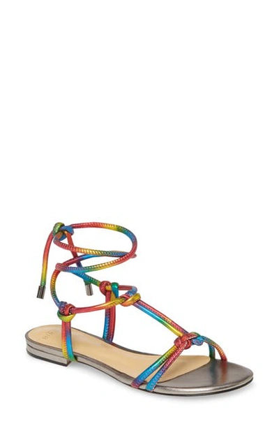 Shop Alexandre Birman Rebecca Rainbow Flat Sandal In Multi/ Graphite