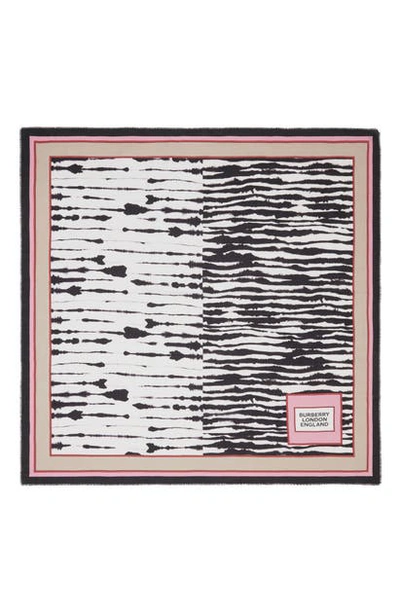 Shop Burberry Zebra Stripe Cotton & Silk Twill Scarf In Multicolor