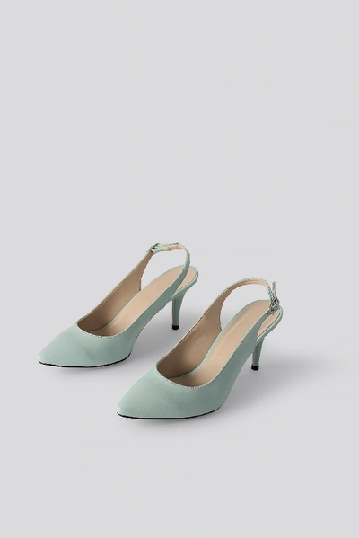 Shop Trendyol Classic Heels Buckle Sandal - Blue In Mint