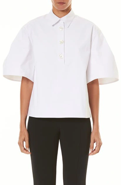Shop Carolina Herrera Full Sleeve Poplin Shirt In White