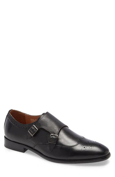 Shop Ike Behar Hart Monk Strap Shoe In Black