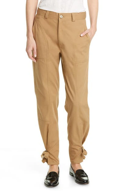 Shop Trave Darcy Cinch Ankle Twill Trousers In Blonde On Blonde