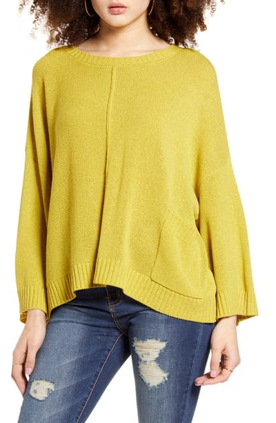 Shop Band Of Gypsies Vert Sweater In Chartreuse