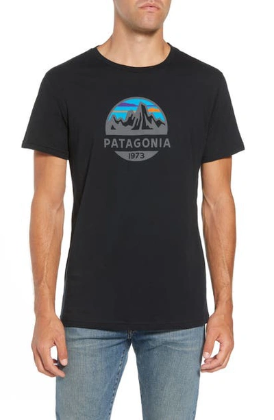 Shop Patagonia Fitz Roy Scope Crewneck T-shirt In Black