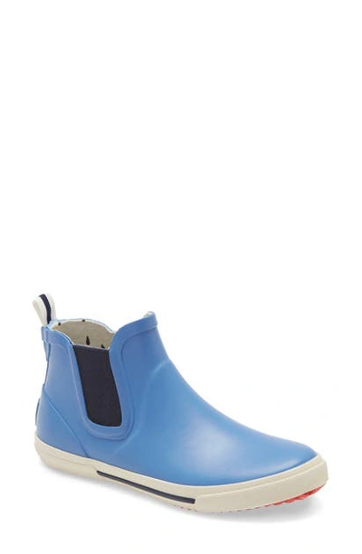 Shop Joules Rainwell Waterproof Chelsea Rain Boot In Blue Rubber