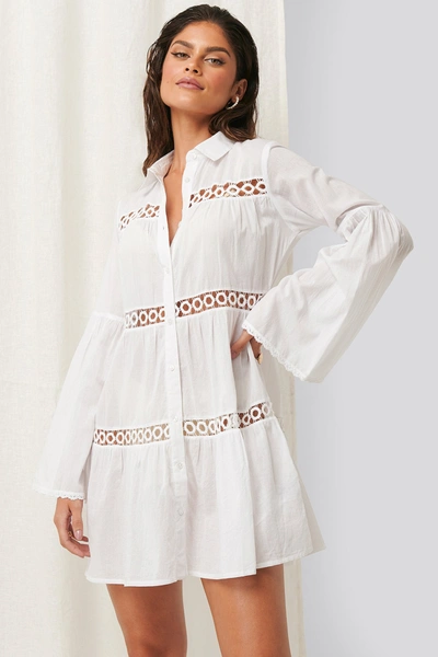 Shop Erica Kvam X Na-kd Crochet Detail Dress - White
