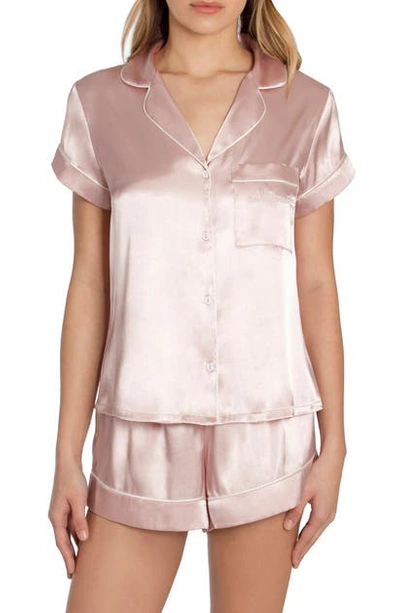 Shop In Bloom By Jonquil The Mrs Satin Short Pajamas In Mauve