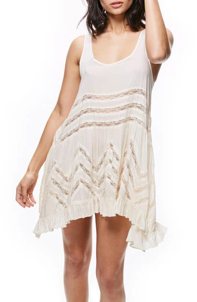 Voile And Lace Trapeze Slip In Tea Combo