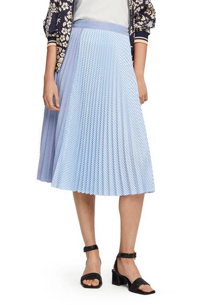 Shop Scotch & Soda Mixed Stripe Pleated Skirt In 0596 - Combo Q