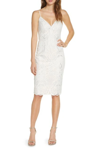 Shop Vince Camuto Lace Cocktail Dress In Ivory