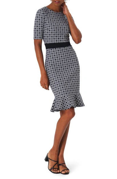 Shop Leota Gia Glen Plaid Flounce Hem Dress In Chainmail