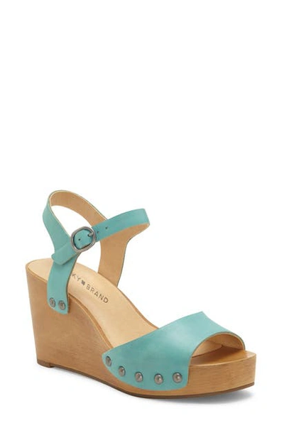 Shop Lucky Brand Zashti Wedge Sandal In Coral Leather